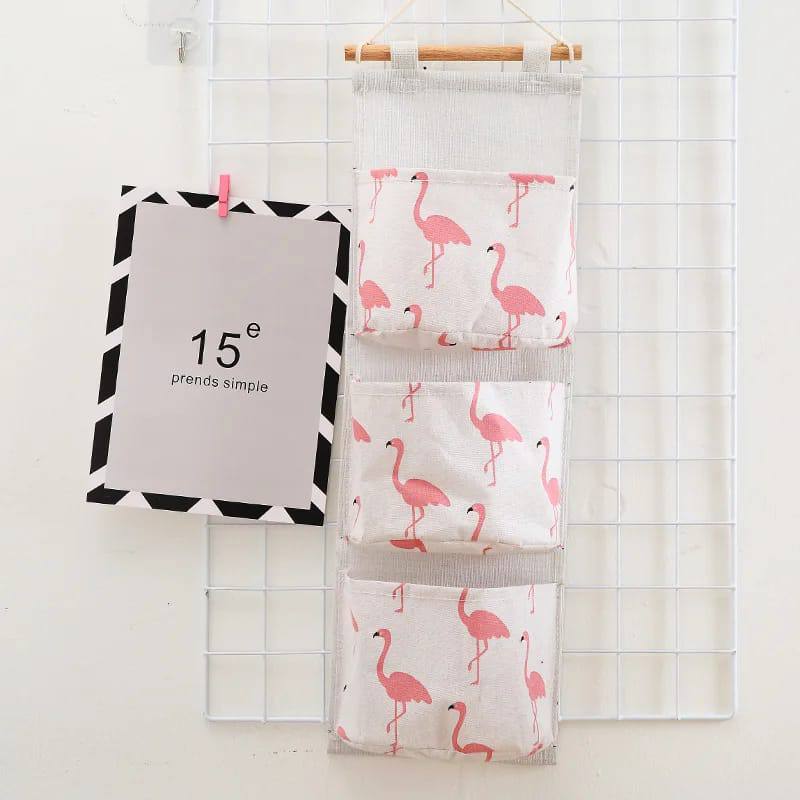 3 Pocket Wall Hanging Storage Bag Over The Door Room Linen Organizer Pouch Hanging Storage Closet