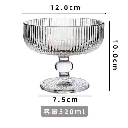 High borosilicate ribbed dessert/ice cream glasses/goblet
6pc