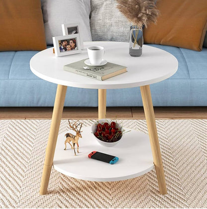 NORDIC STYLE ROUND DOUBLE LAYER COFFEE TABLE