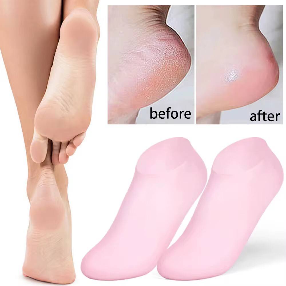 Silicone Moisturizing Spa Gel Heel Socks Exfoliating And Preventing Dryness Cracked Dead Skin Remove Protector Pain Relief Tool
