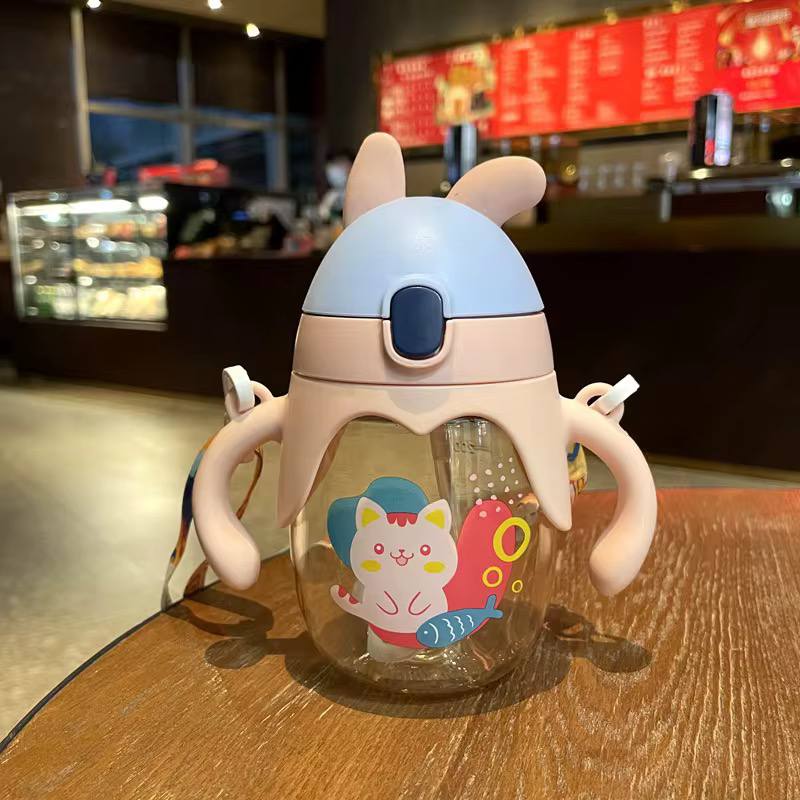 Kids Water Cup for School, Special Anti-Fall Straw, anti-choke water bottle, Kindergarten Water Bottle, Cute milk Cup, milk bottle for kids for Boys and Girls - 350ml