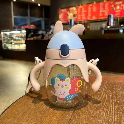 Kids Water Cup for School, Special Anti-Fall Straw, anti-choke water bottle, Kindergarten Water Bottle, Cute milk Cup, milk bottle for kids for Boys and Girls - 350ml