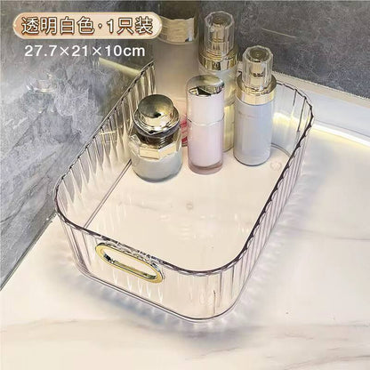 Light luxury desktop transparent storage boxes