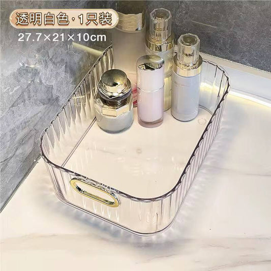 Light luxury desktop transparent storage boxes