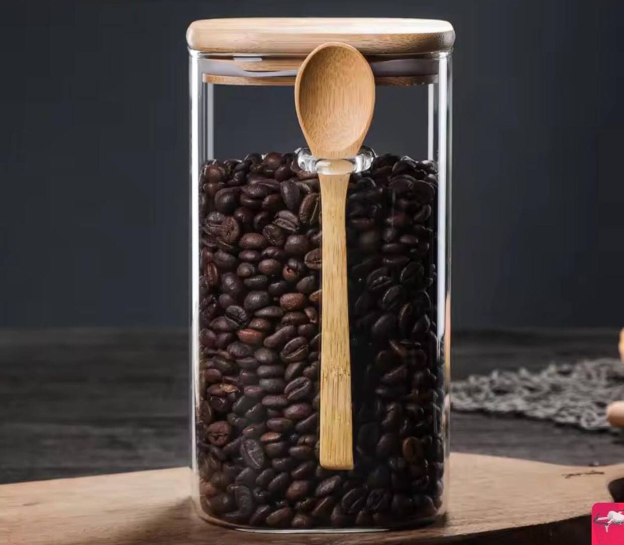 Glass  jar with Bamboo lid &
