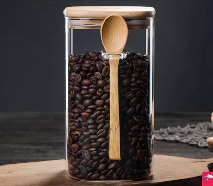 Glass  jar with Bamboo lid &