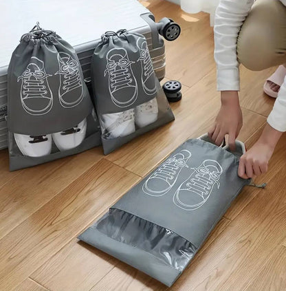 Drawstring Non woven Travel shoe Bags 3 pcs