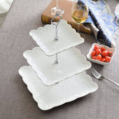 Ceramic Cake stand square 3 layer.