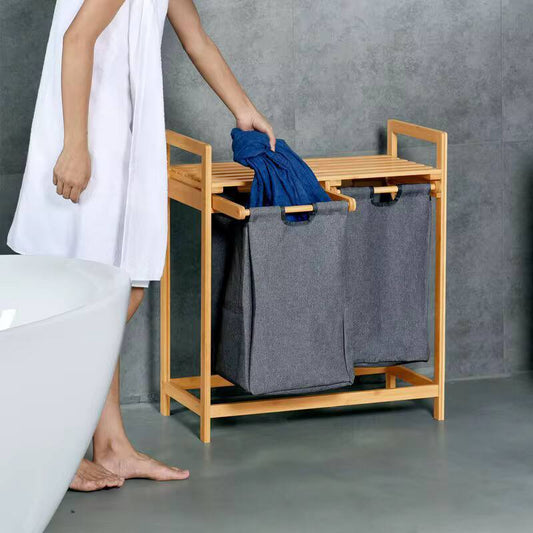 Bamboo 2 in 1 laundry basket