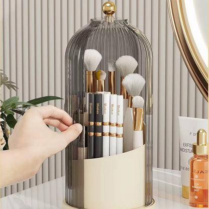 360° Rotating Makeup Brushes Holder With Lid Luxury Cosmetic Organizer Lipstick Eyebrow Pencil Holder Eye Shadow Storage Box