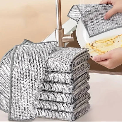 Multi-purpose magic wire dish cleaning cloth