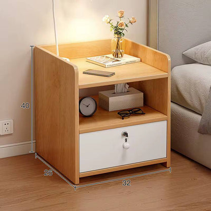 MINI BEDROOM MODERN BEDSIDE STORAGE WITH LOCKER