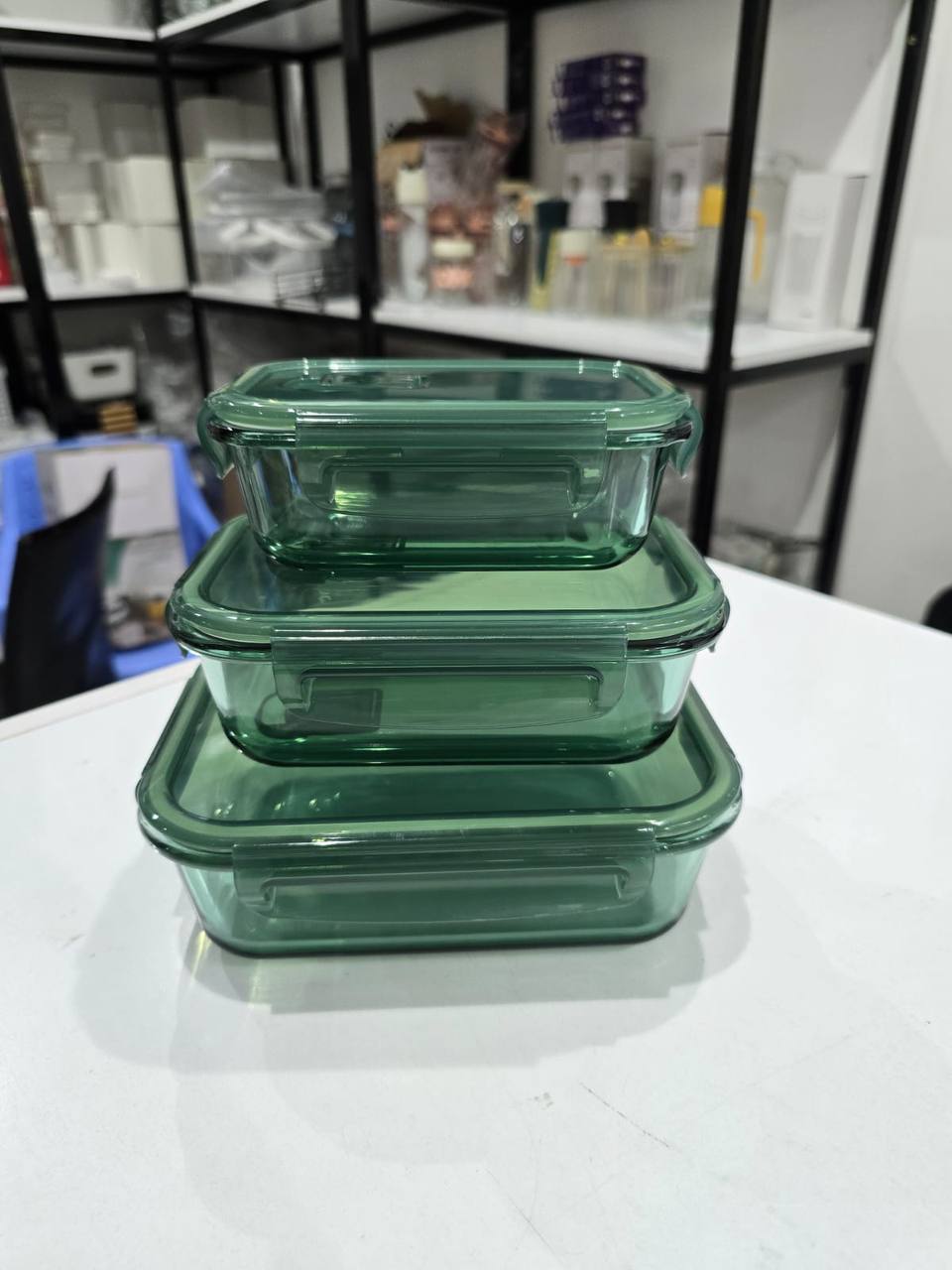 3 pcs glass food container set