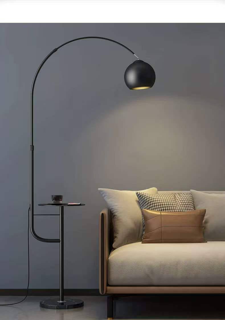 Modern Arc Floor Lamp with Side Table