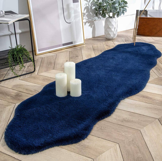 Rabbit fur faux decorative mats