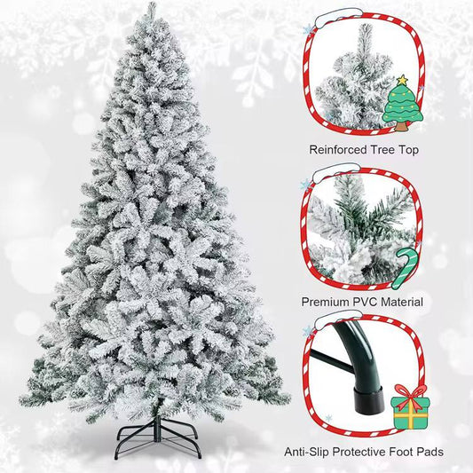 Snow flocked Christmas trees