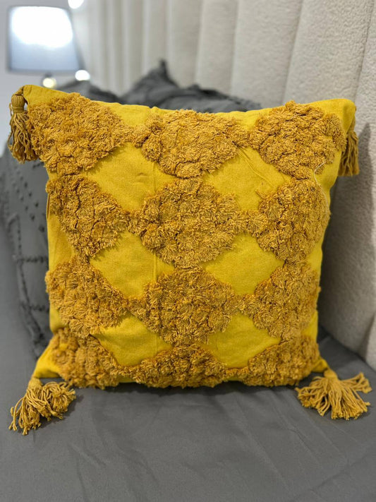 Fancy TUFTED/BOHO throw pillow covers with tassels