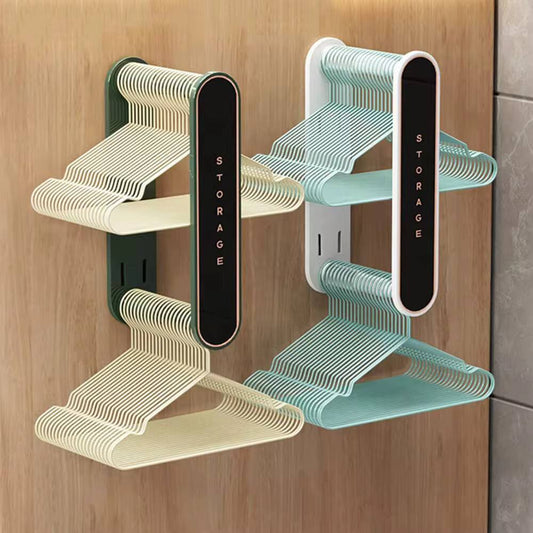Retractable Hanger Storage Shelf Punch-free Balcony Wall Hanging Clothes-stay Organizer Multifunctional Clothes Hanger Collector