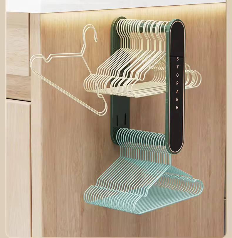 Retractable Hanger Storage Shelf Punch-free Balcony Wall Hanging Clothes-stay Organizer Multifunctional Clothes Hanger Collector