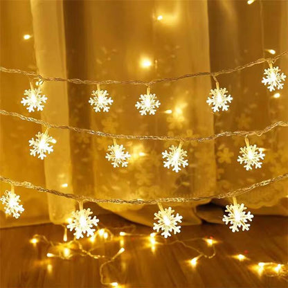 3Meters Christmas Decoration  for Home Xmas Tree Decor Fairy Light Pendant Snowflake LED Light.