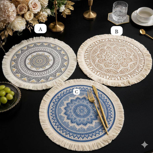Boho Style Jute Table Place Mats 6pcs