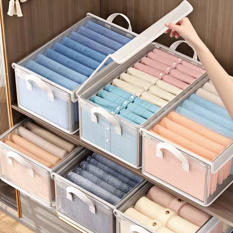 Clear Grid Steel Frame Storage Box with lid