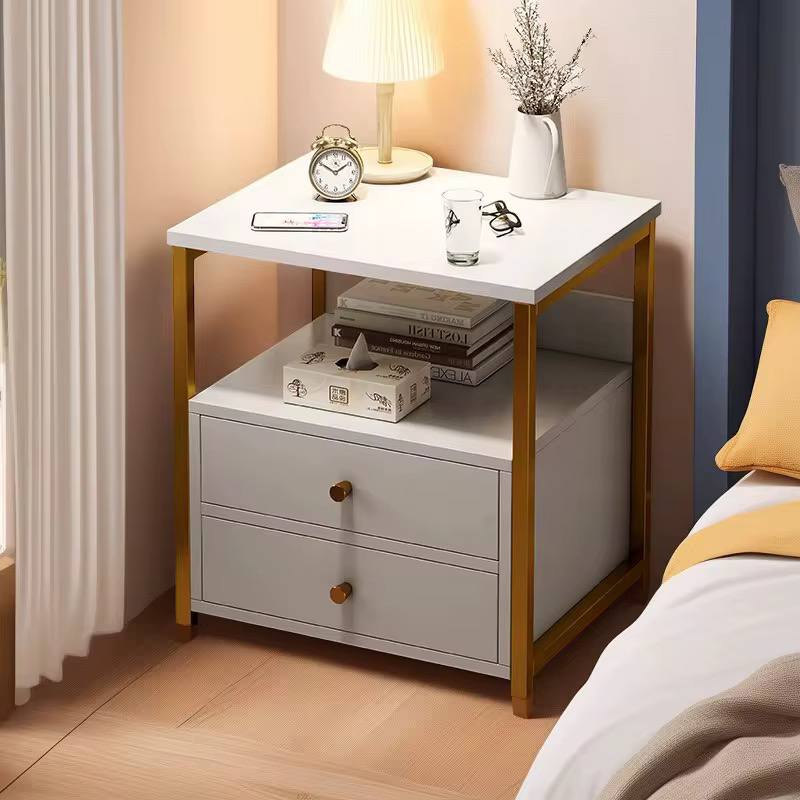 NORDIC LUXURY DOUBLE DRAWER BEDSIDE CABINET