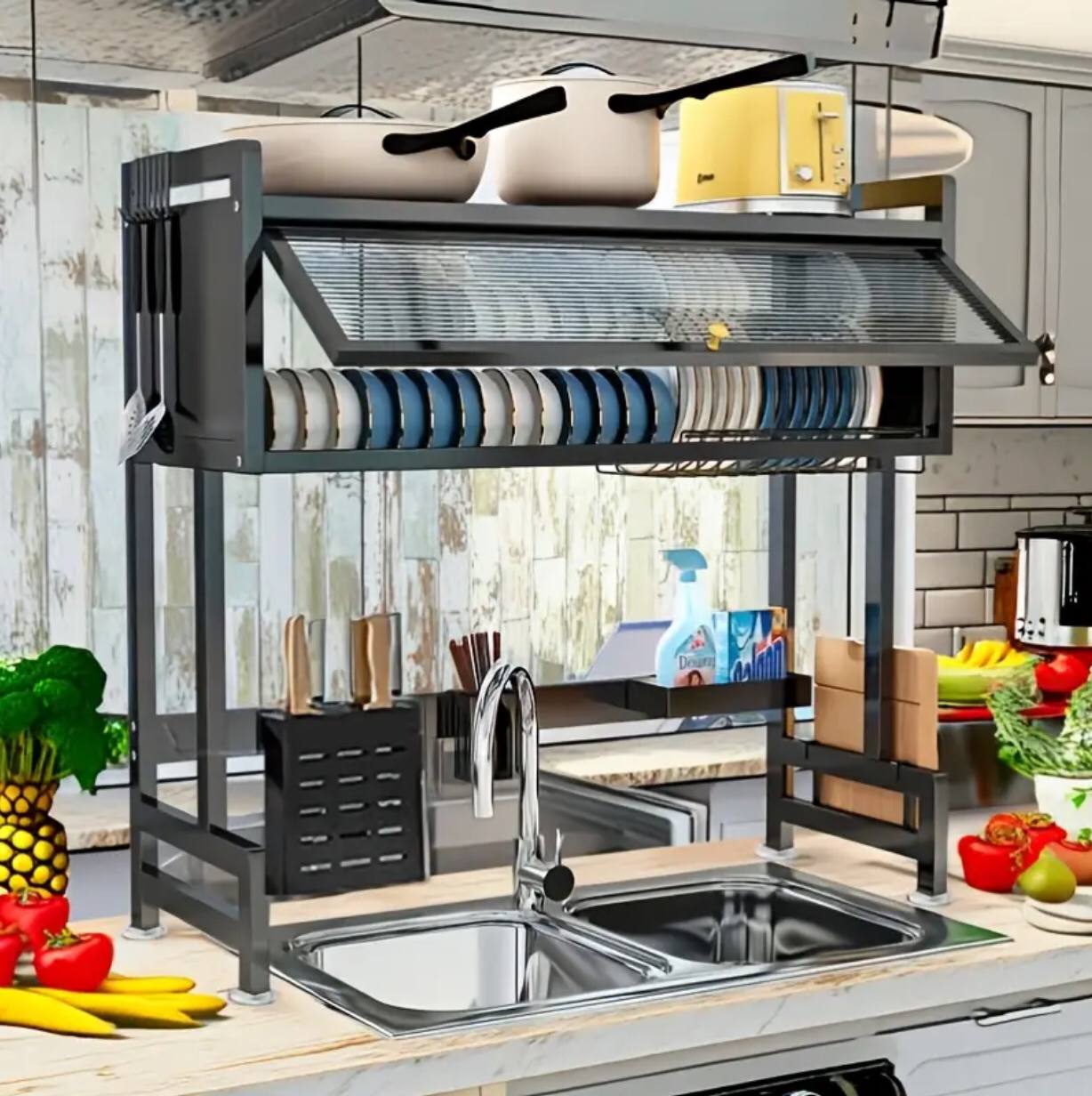 Multi-Purpose Kitchen Storage /Drain Rack – Luxury Homes Collections