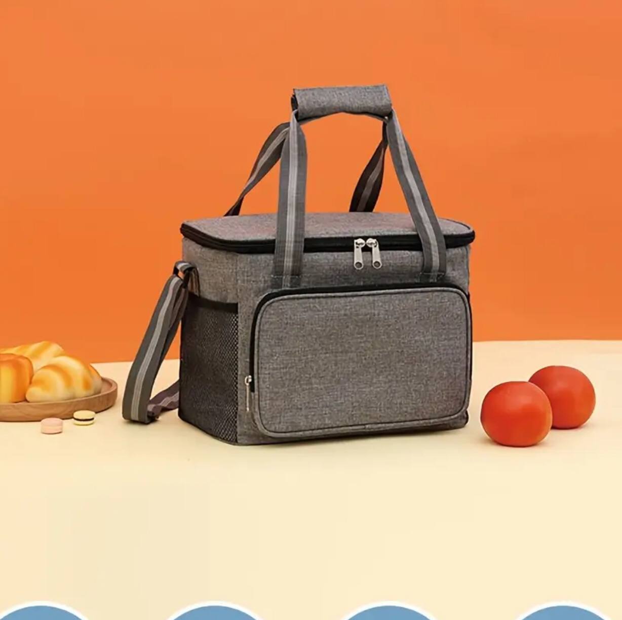 Large capacity outdoor aluminium foil insulated lunch bag(B)