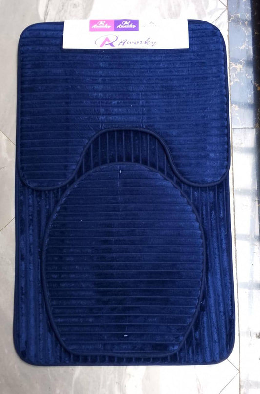 3 Piece Toilet Mat Set