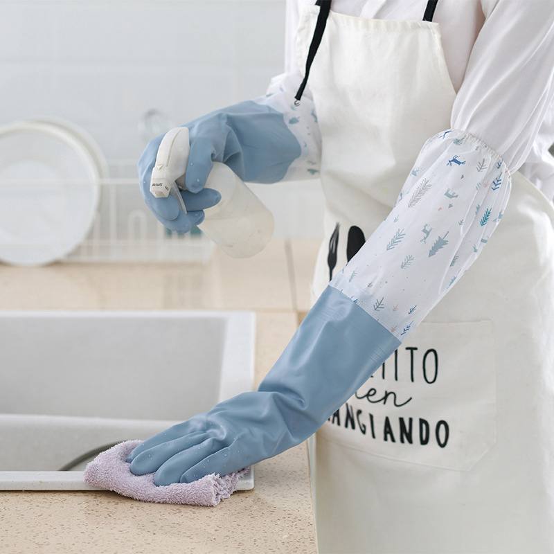 Long silicon waterproof kitchen/household gloves