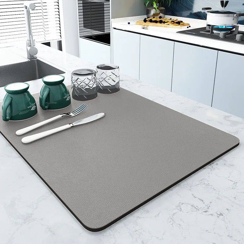 Geometric kitchen dish drying mats