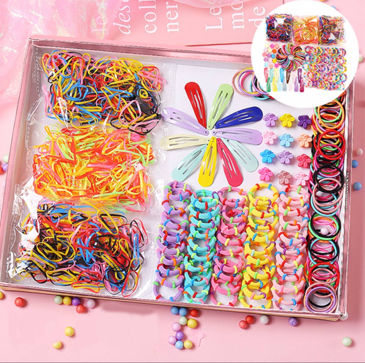 Girls Colorful Hair Bands Set Nylon