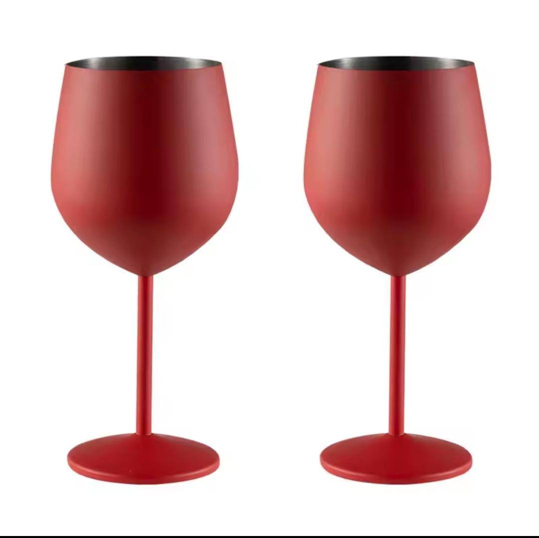 ELEGANT STAINLESS STEEL NON BREAKABLE  GOBLETS
 2pcs