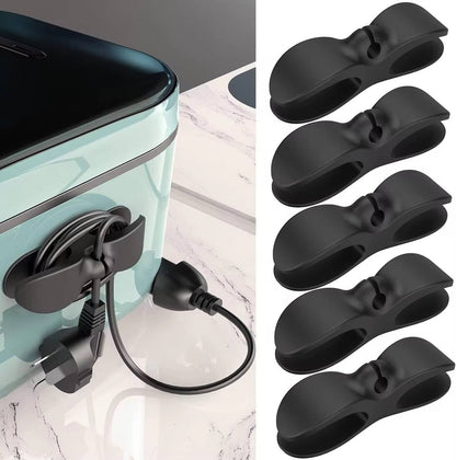 Wire Cable Organizer Tidy Management Clips Holder Adhesive Cord Storage Wrapper Winder for Kitchen Appliances Computer