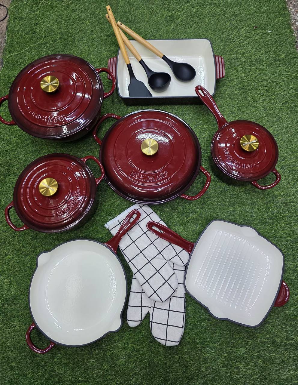 12 pcs Enamel Cast iron cooking pots