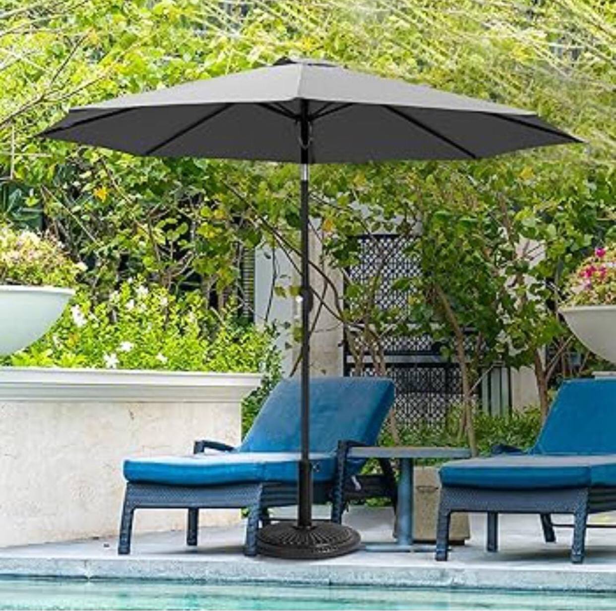 Grey Patio Umbrella Base Stand 
With Base
