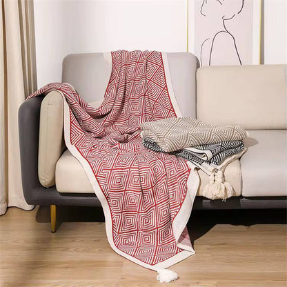 Bohemian knitted throw blankets