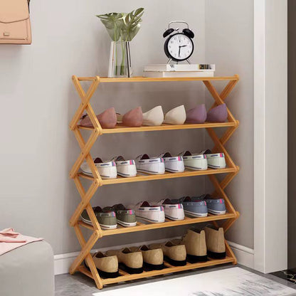 5-Tier Foldable Bamboo Shoe Rack