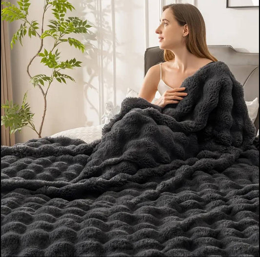 Premium quality Soft Bubble Winter Throw Blanket