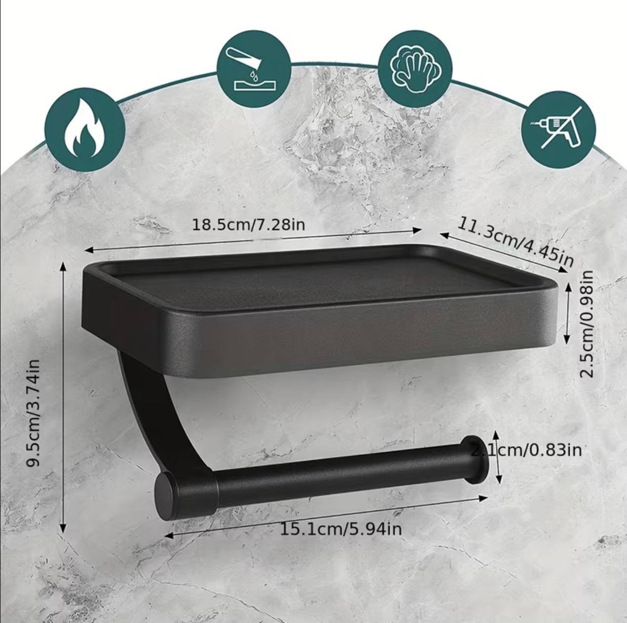 New Stainless Steel Toilet Paper Holder with Phone Shelf
