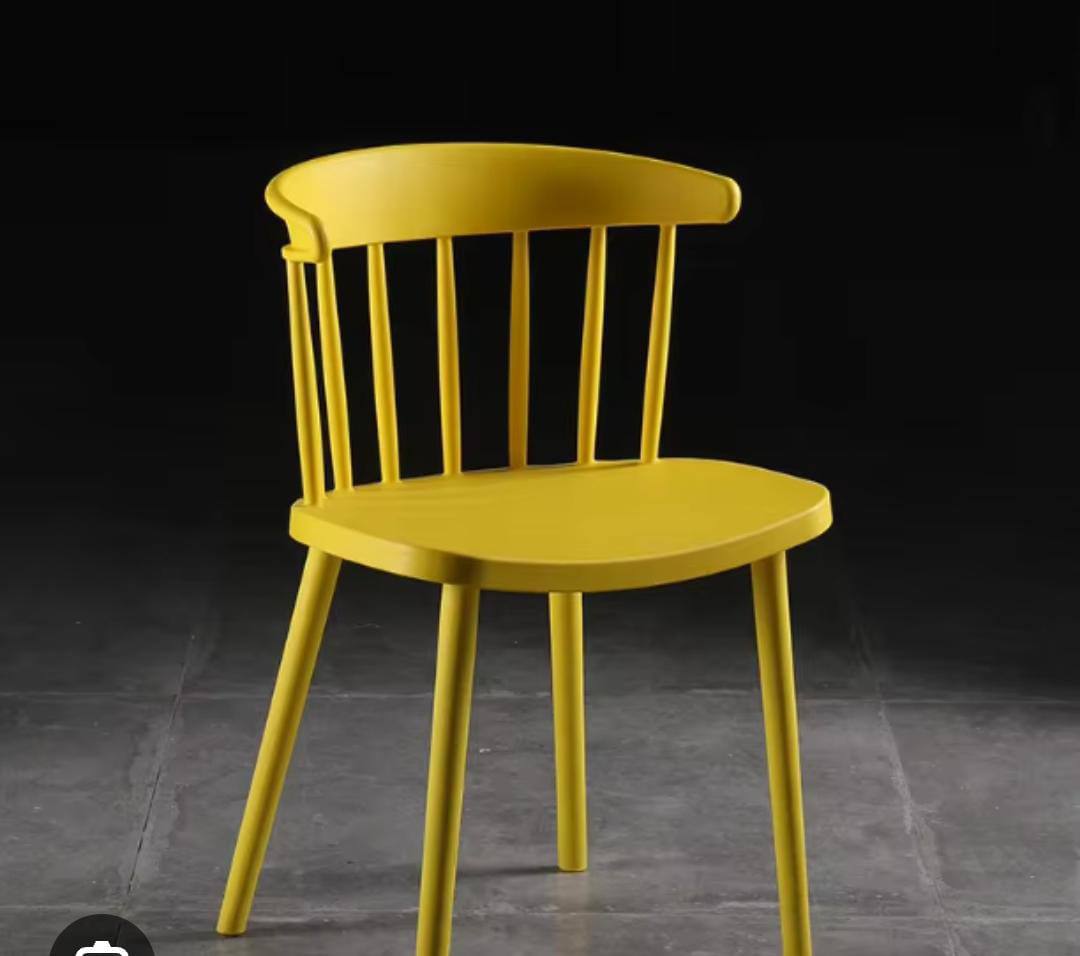 Creative Bright Yellow Polypropylene Dining Chairs – Set of 2 with Ergonomic Backrest and Durable Single Moulded Frame for Modern Spaces. (Pack of 2)