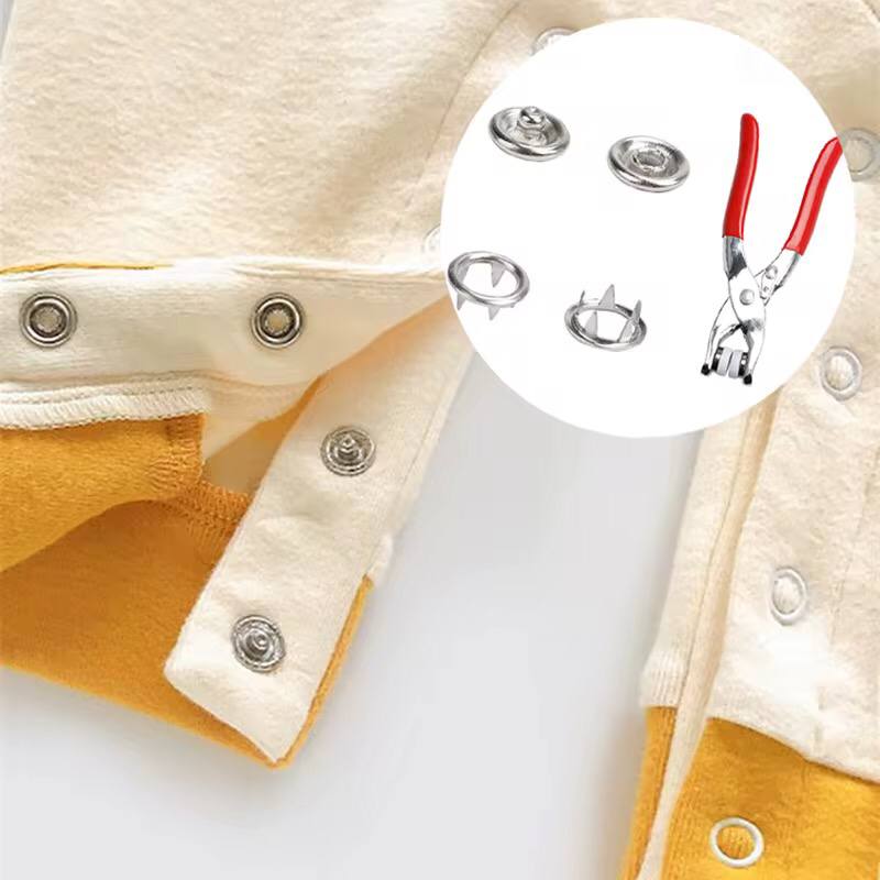 Metallic snup button pliers set