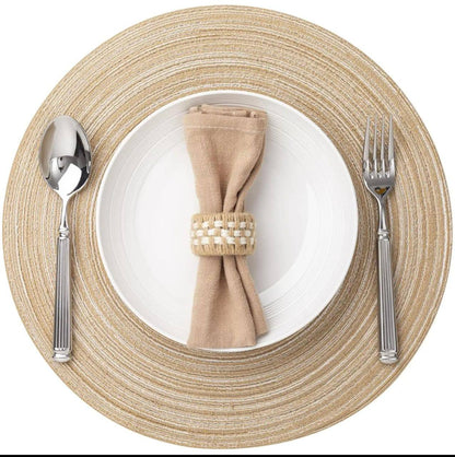 High-quality,thick  ramie woven table mats.
6pcs