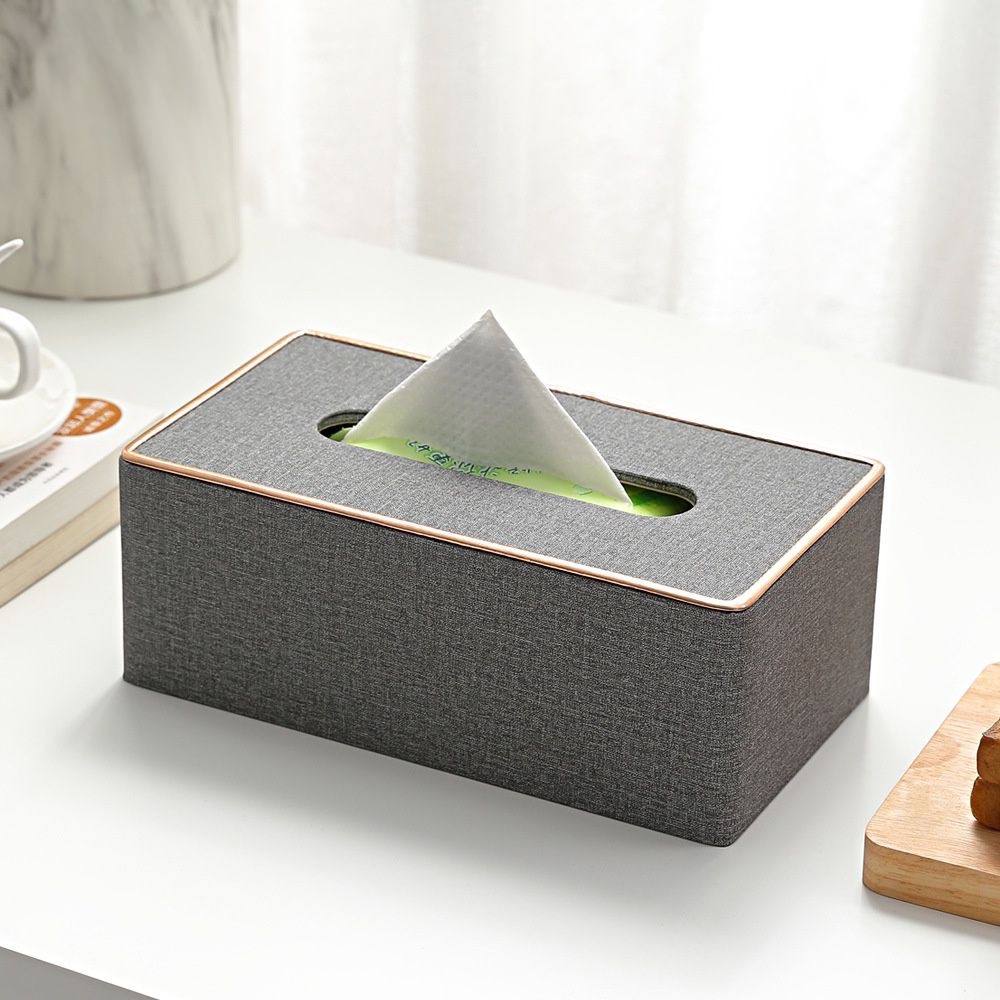 Light luxury Nordic creative leather gold  tissue box