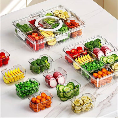 8-compartment clear fridge box