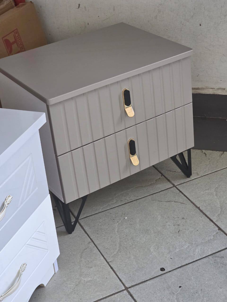 Nordic Bedroom minimalist night table with drawers