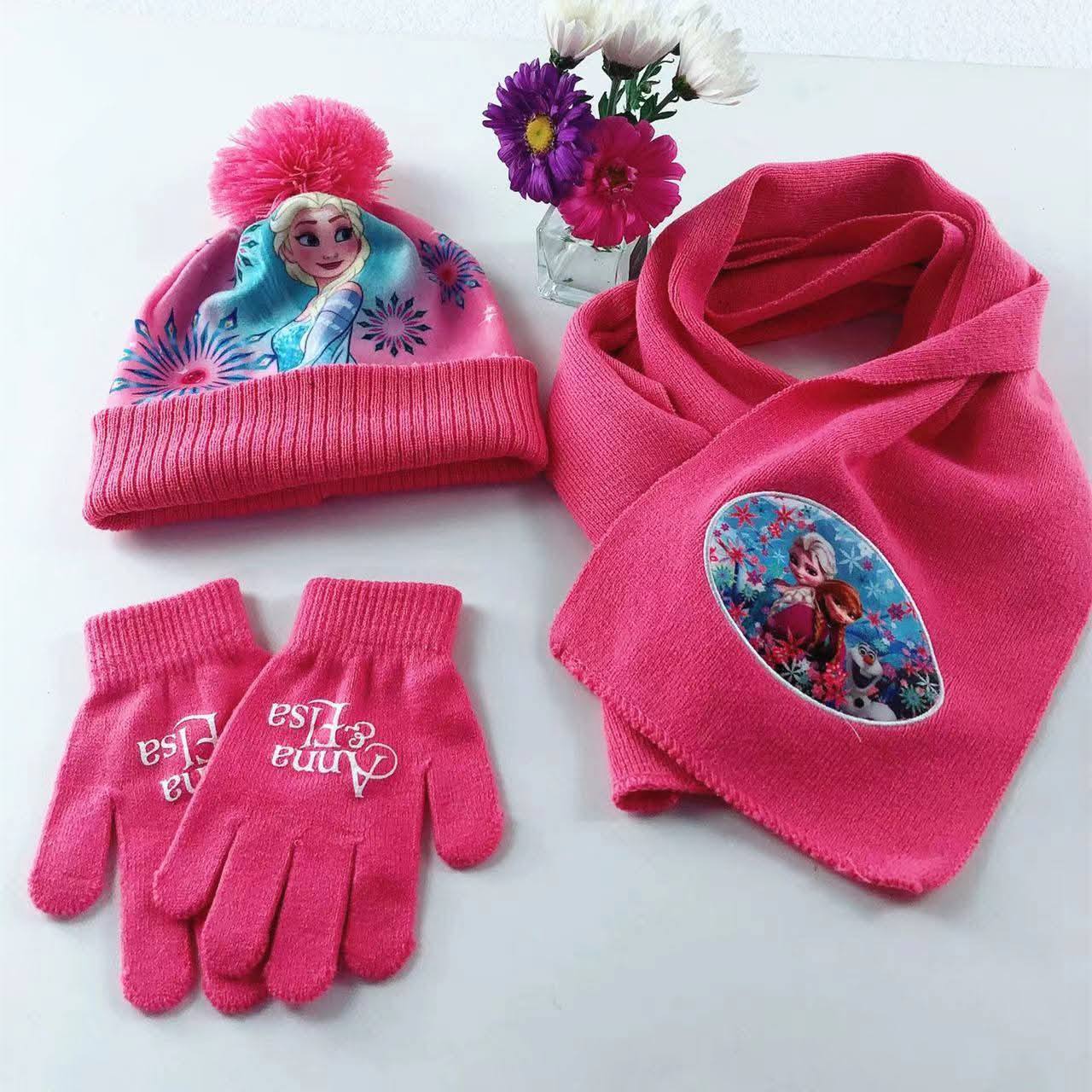 beautiful 3 set cartoon themed hat,