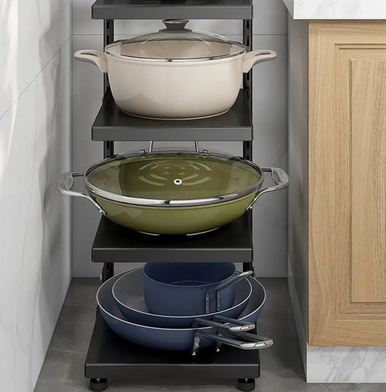 Kitchen adjustable storage rack
