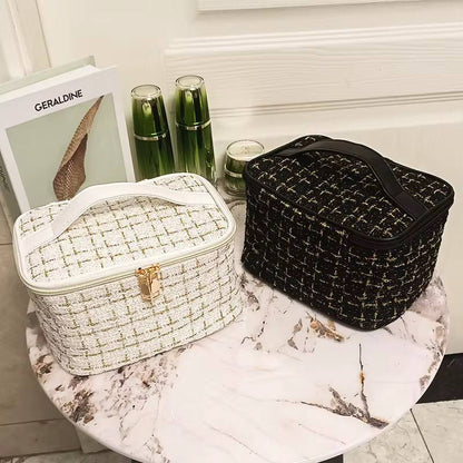 Tweed luxury cosmetic bag organizer